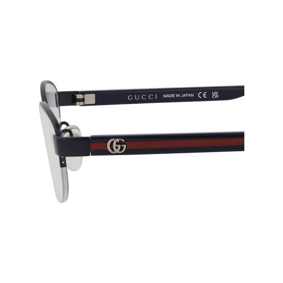 Gucci Round-Frame Titanium Optical Frames Blue Womens - Picture 4 of 6